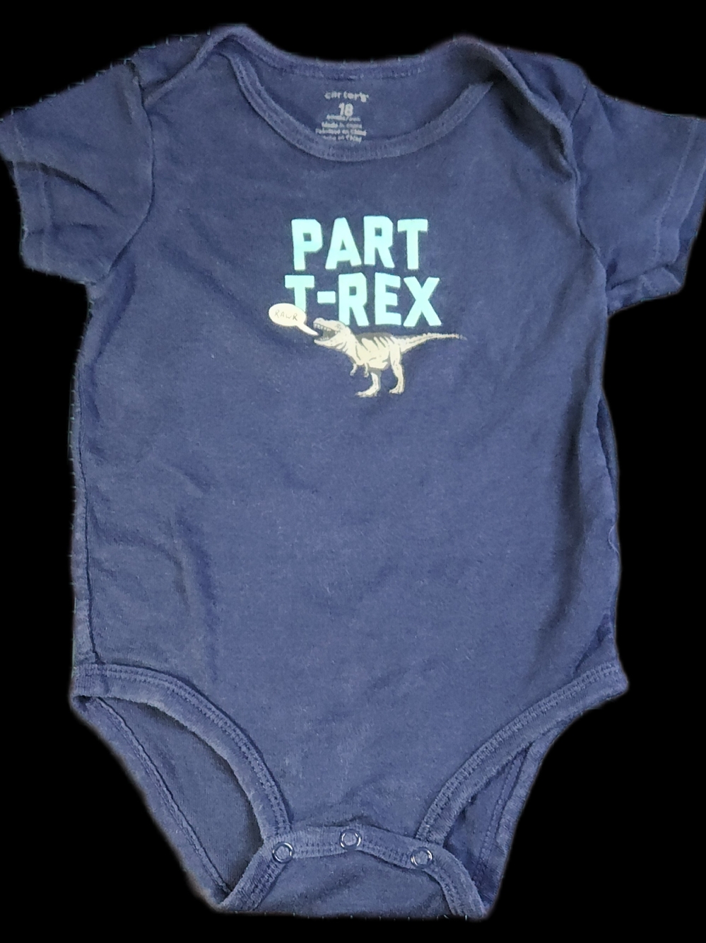 #IC16 Carter's Navy 'Part T-Rex' Baby One-Piece